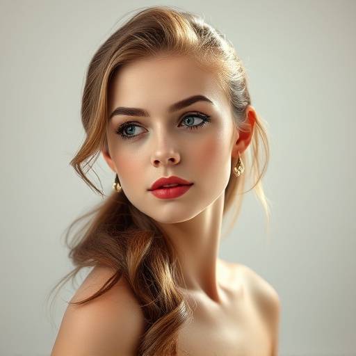 Elegant portrait of a young woman with soft lighting, example of Lumiere Lens Studio portrait photography