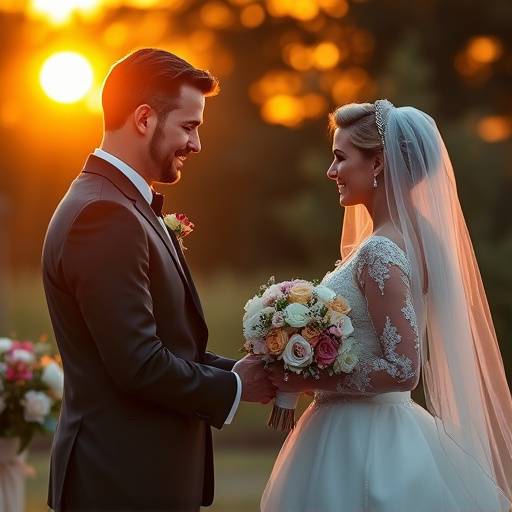 Wedding photography of a couple exchanging vows